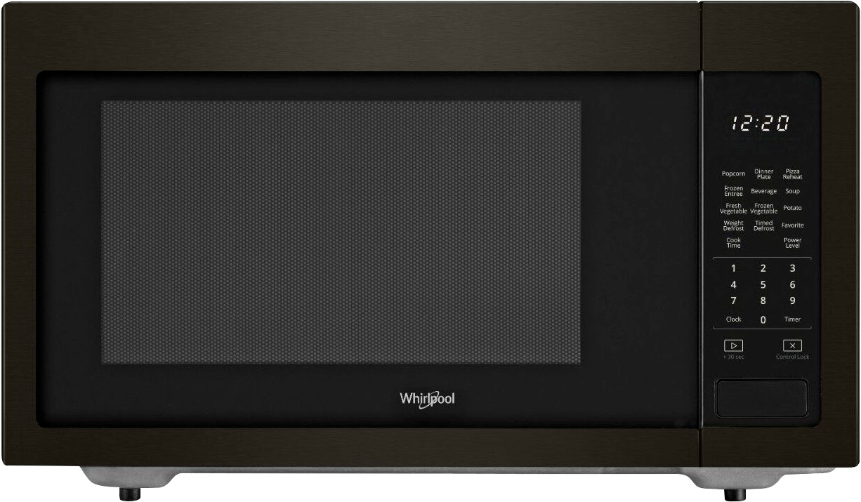 Whirlpool – 1.6 Cu. Ft. Microwave with Sensor Cooking – Black stainless steel