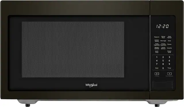 Front. Whirlpool - 1.6 Cu. Ft. Microwave with Sensor Cooking - Black Stainless Steel.