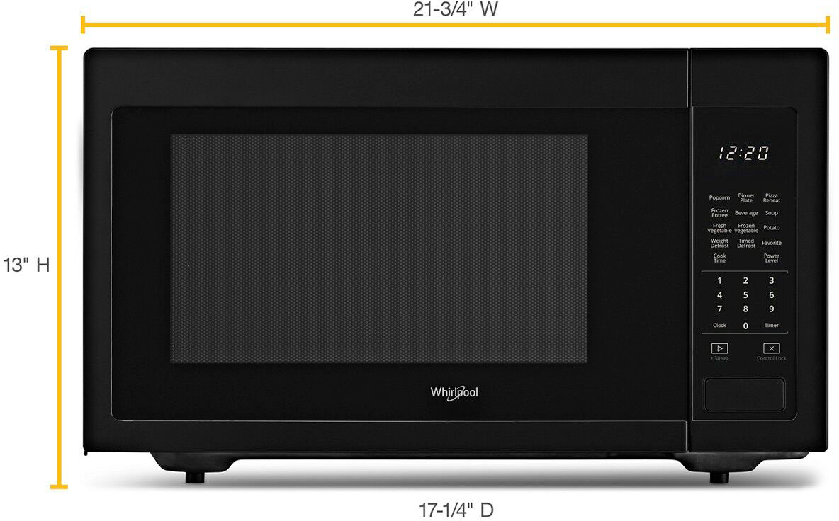 Whirlpool 1.6 Cu. Ft. Microwave with Sensor Cooking Black WMC30516HB