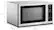 KitchenAid microwave oven with a silver exterior. The time displayed on the screen is 2:03.