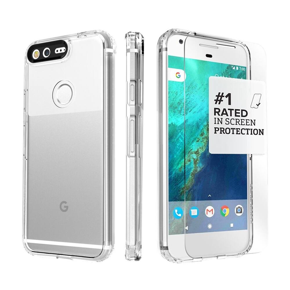 Alt View 11. SaharaCase - Case with Glass Screen Protector for Google Pixel - Crystal.