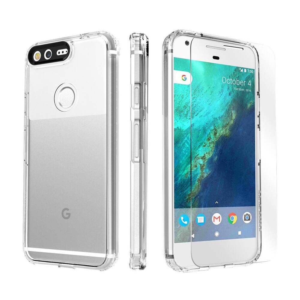 Alt View 12. SaharaCase - Case with Glass Screen Protector for Google Pixel - Crystal.