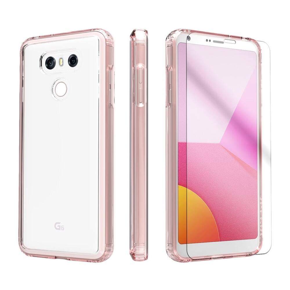 Alt View 12. SaharaCase - Case with Glass Screen Protector for LG G6 - Rose gold.