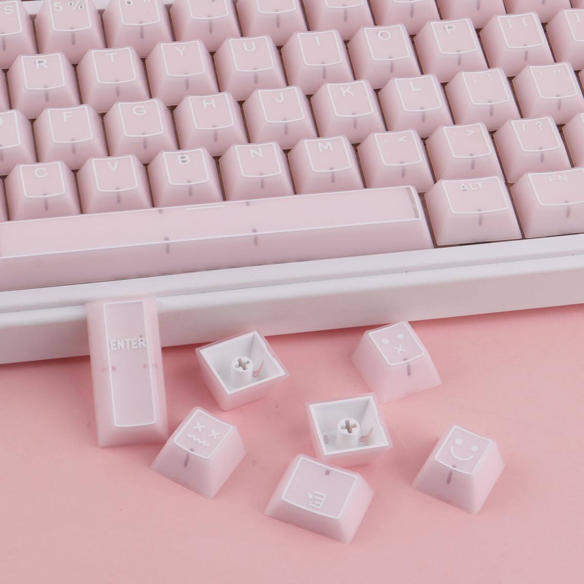 Cedar Assembly Pink Jade Keycaps Double Shot Pbt&pc Key Caps Cherry ...