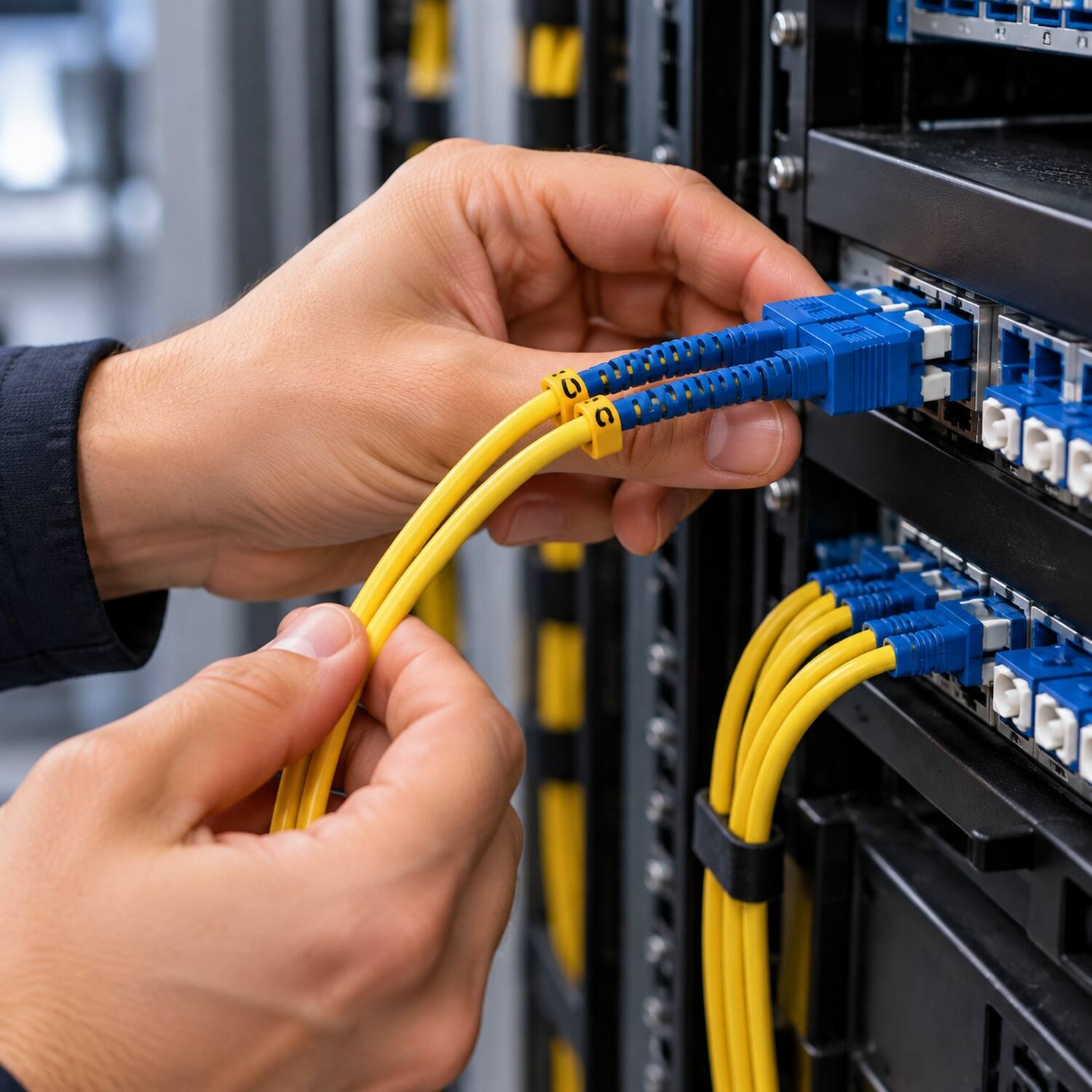 Back. Sanoxy - 1m SC/SC Duplex 9/125 Single Mode Fiber Optic Cable - Multi.