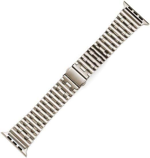 Front. Worryfree Gadgets - Worryfree Gadgets Classic Stainless Steel 5 Beads Metal Band for Apple Watch 42/44/45/49mmmm, Starlight - Starlight.