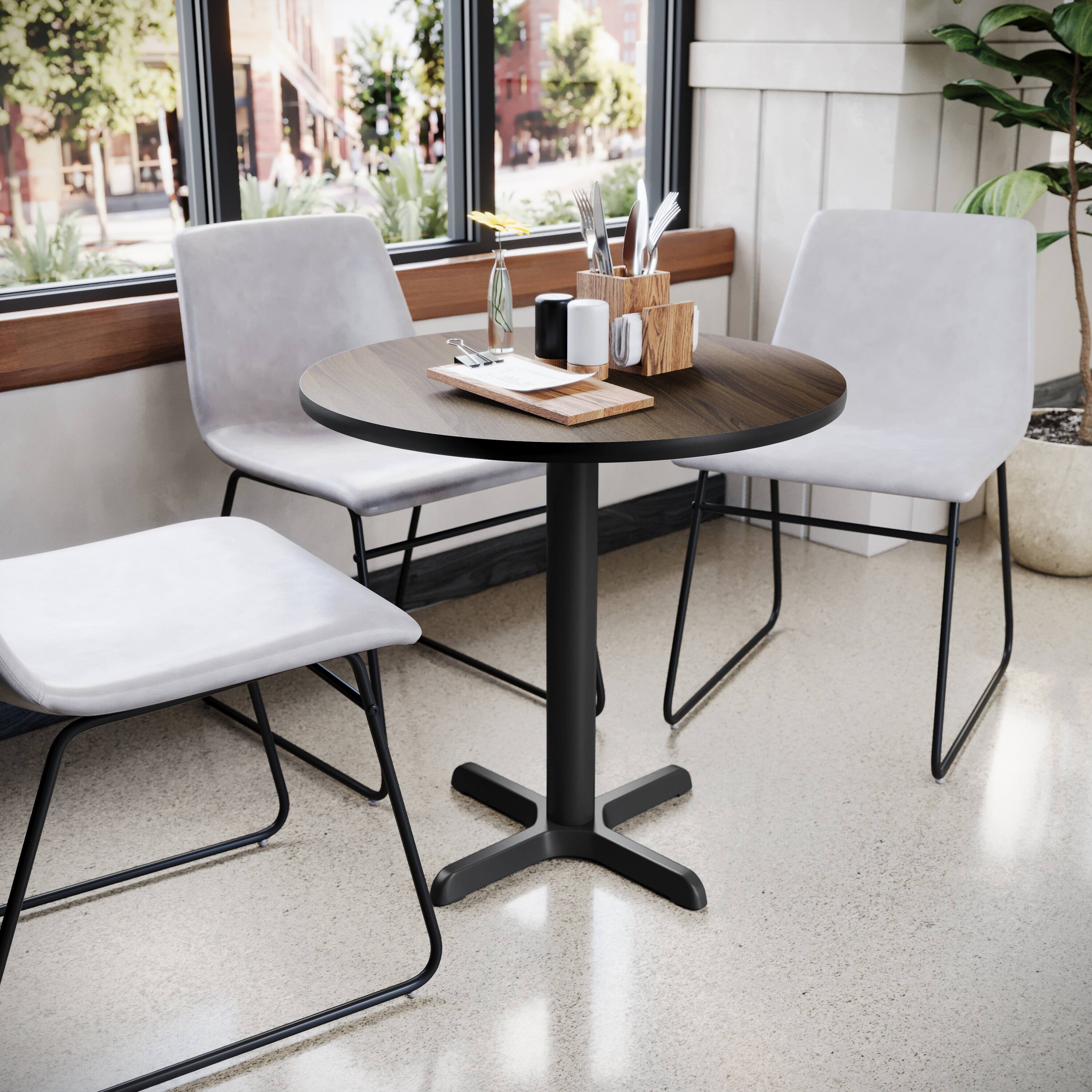 Alt View 2. Emma + Oliver - 30" Round Table Top with Reversible Laminate Top - Natural/Walnut.
