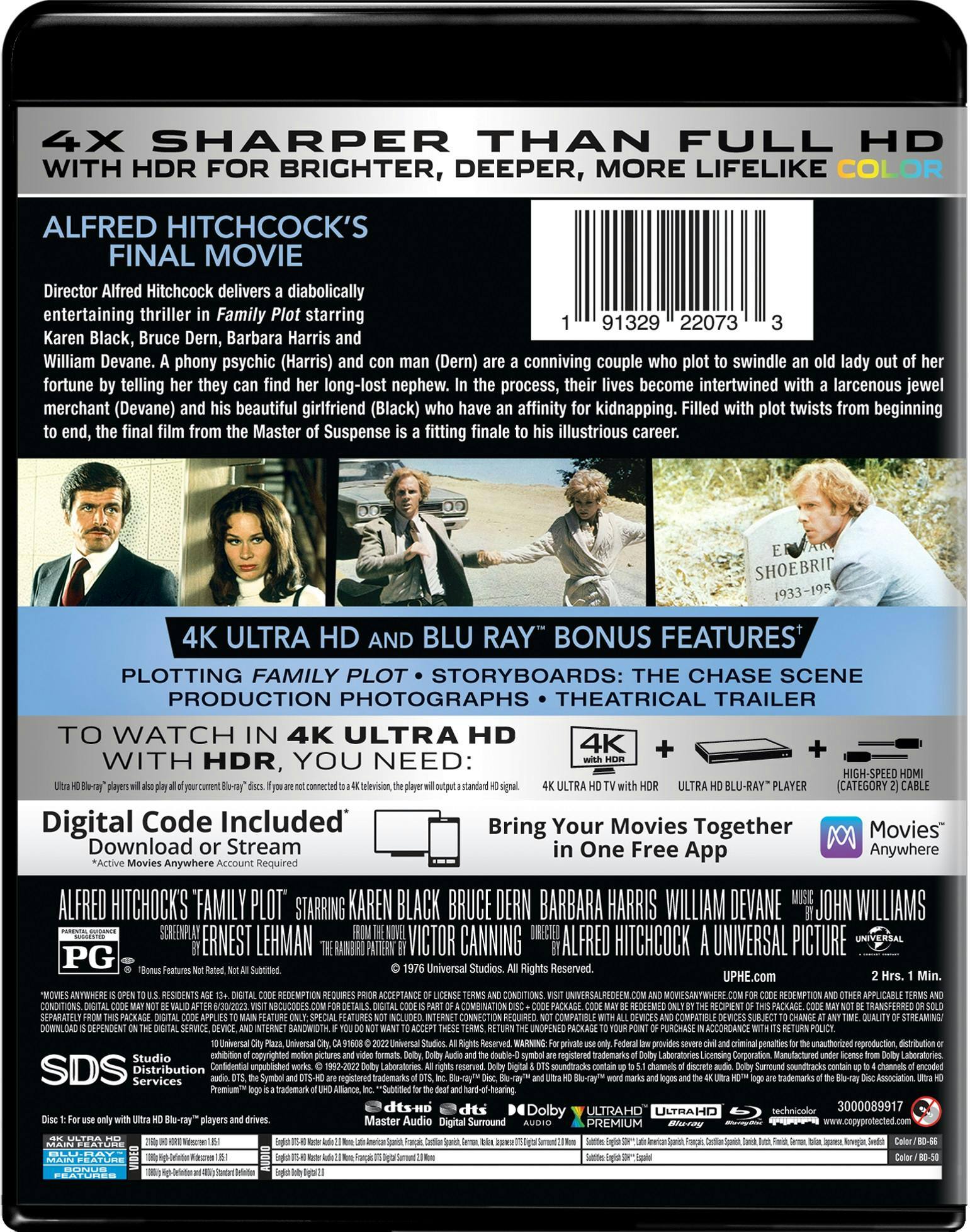 Back. Family Plot   - 4K Blu-Ray.