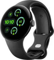 Google - Pixel Watch 3 (41mm) Smartwatch with Obsidian Band - Wi-Fi - Matte Black - Front_Zoom