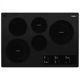 Whirlpool - 30" Built-In Electric Cooktop with 5 Burners and FlexHeat Dual Radiant Element - Black