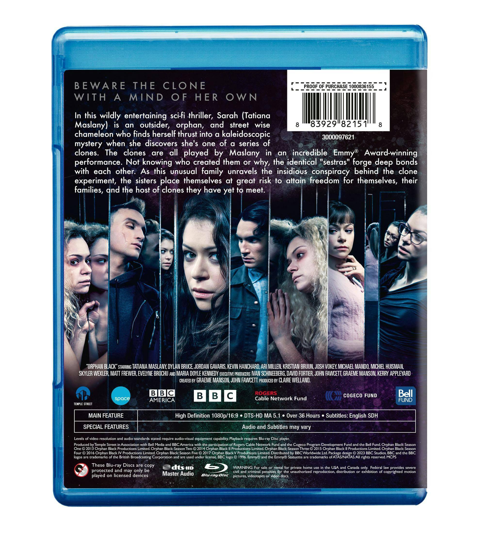 Back. Orphan Black Complete Series [Blu-ray].