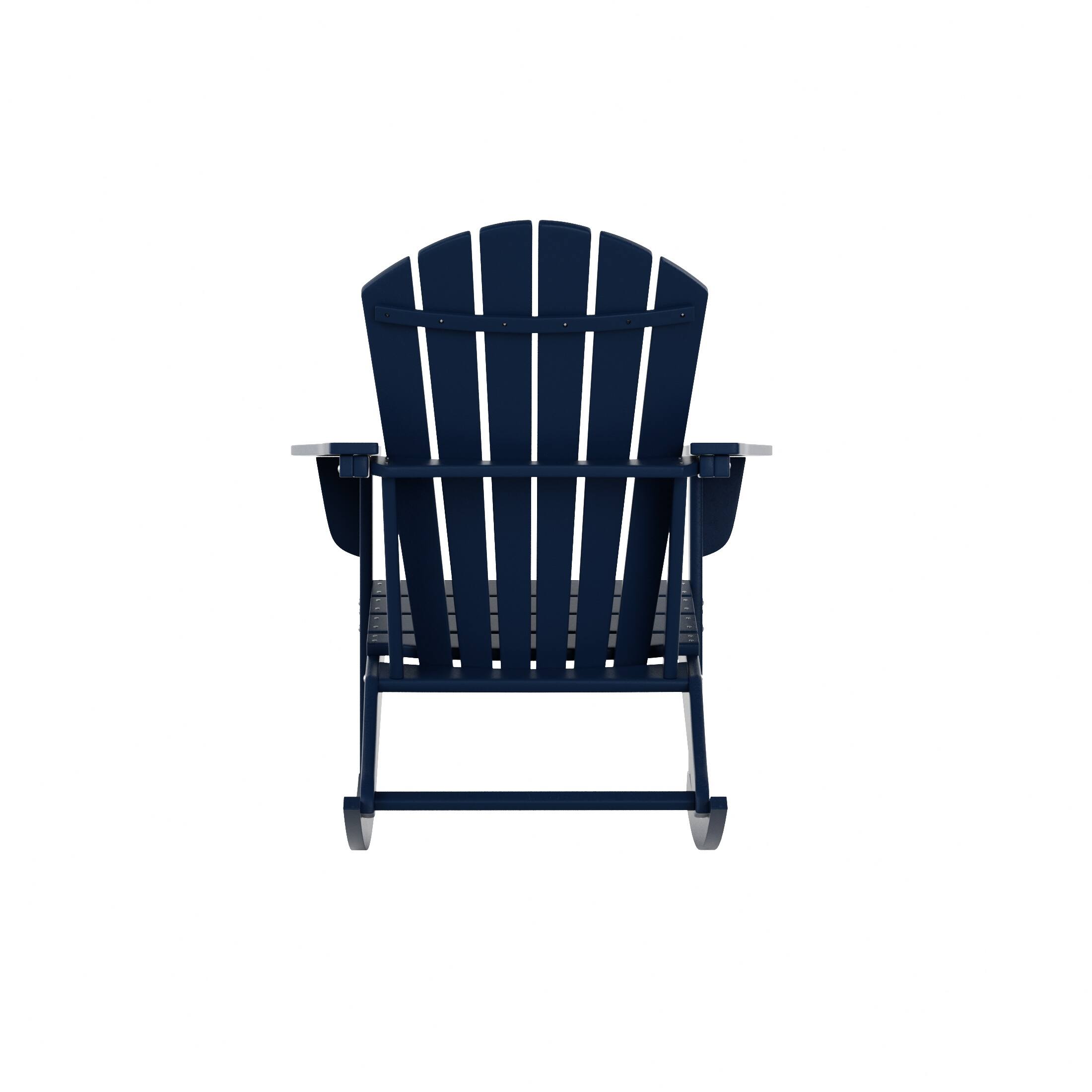 Alt View 2. WestinTrends - WestinTrends Dylan Outdoor Patio Poly Plastic Adirondack Rocking Chair - Navy Blue.