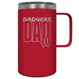 Great American Products - Wisconsin Badgers Dad 18oz. Hustle Travel Mug - Multicolor