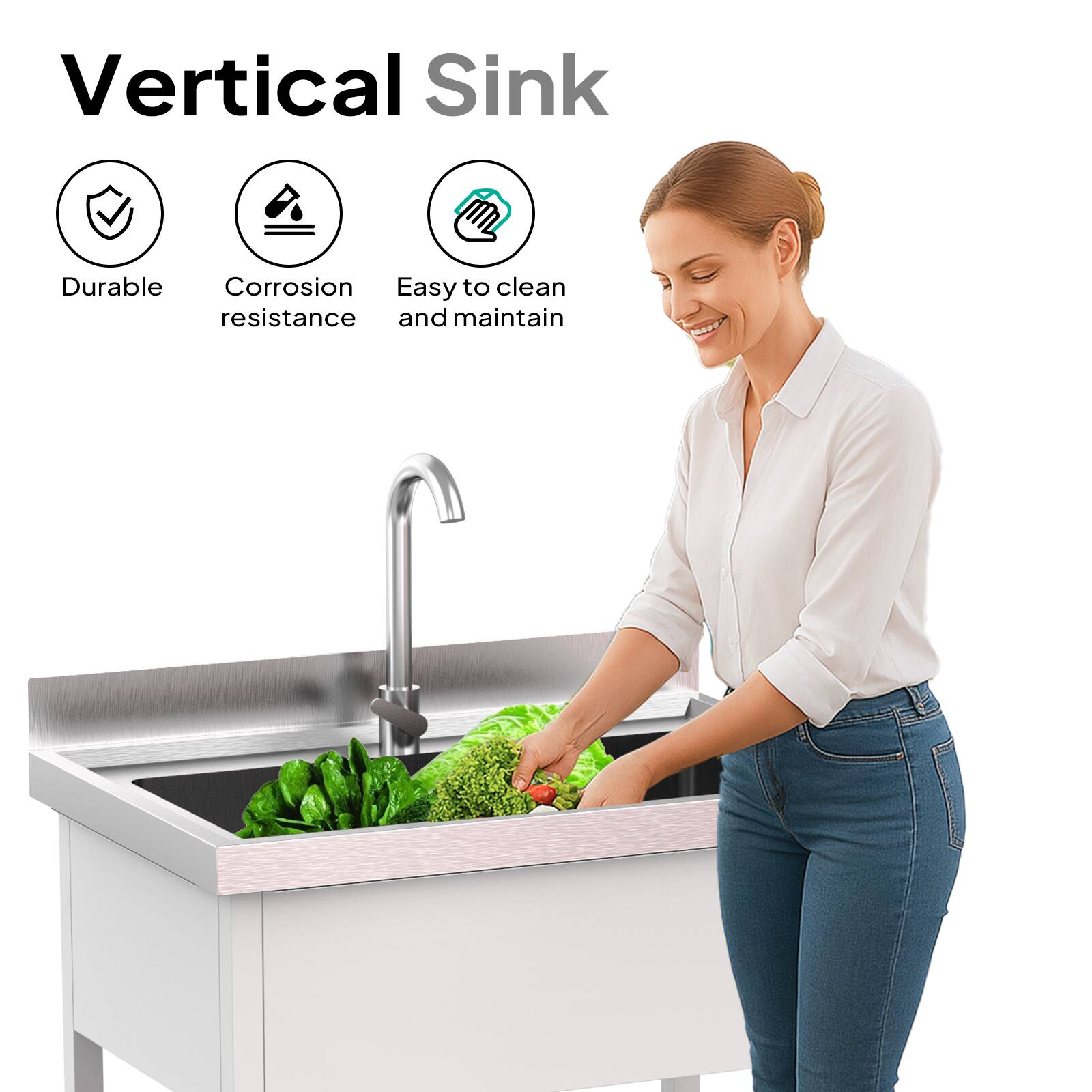Vertical Sink

- Durable
- Corrosion resistance
- Easy to clean and maintain