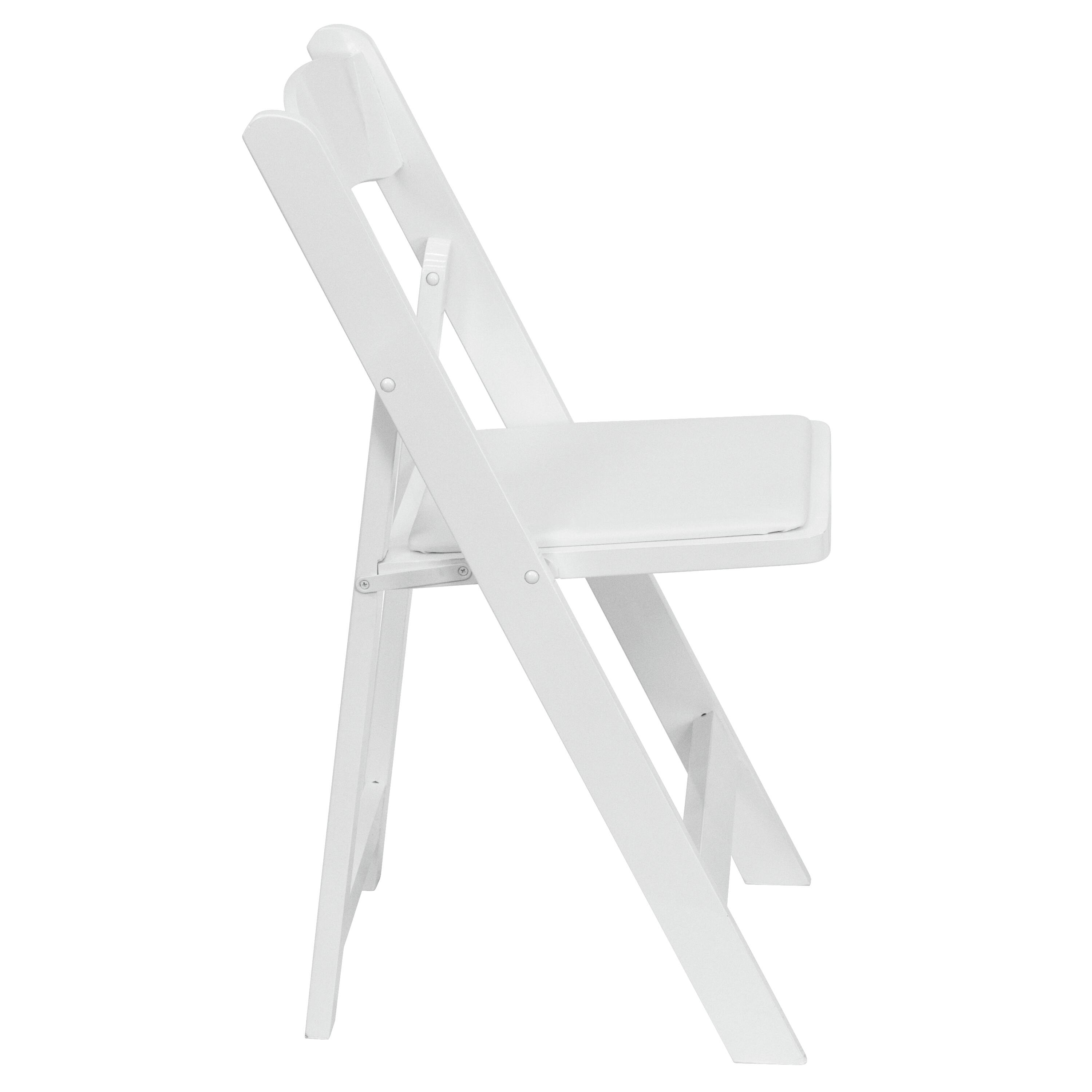 Alt View 7. Emma + Oliver - 2 Pack Wedding Party Event Wood Folding Chair with Vinyl Padded Seat - White.