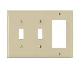 Leviton - 001-80421-00I 3-Gang Combination Wall Plate, 2-Toggle 1-Decora/GFC - White