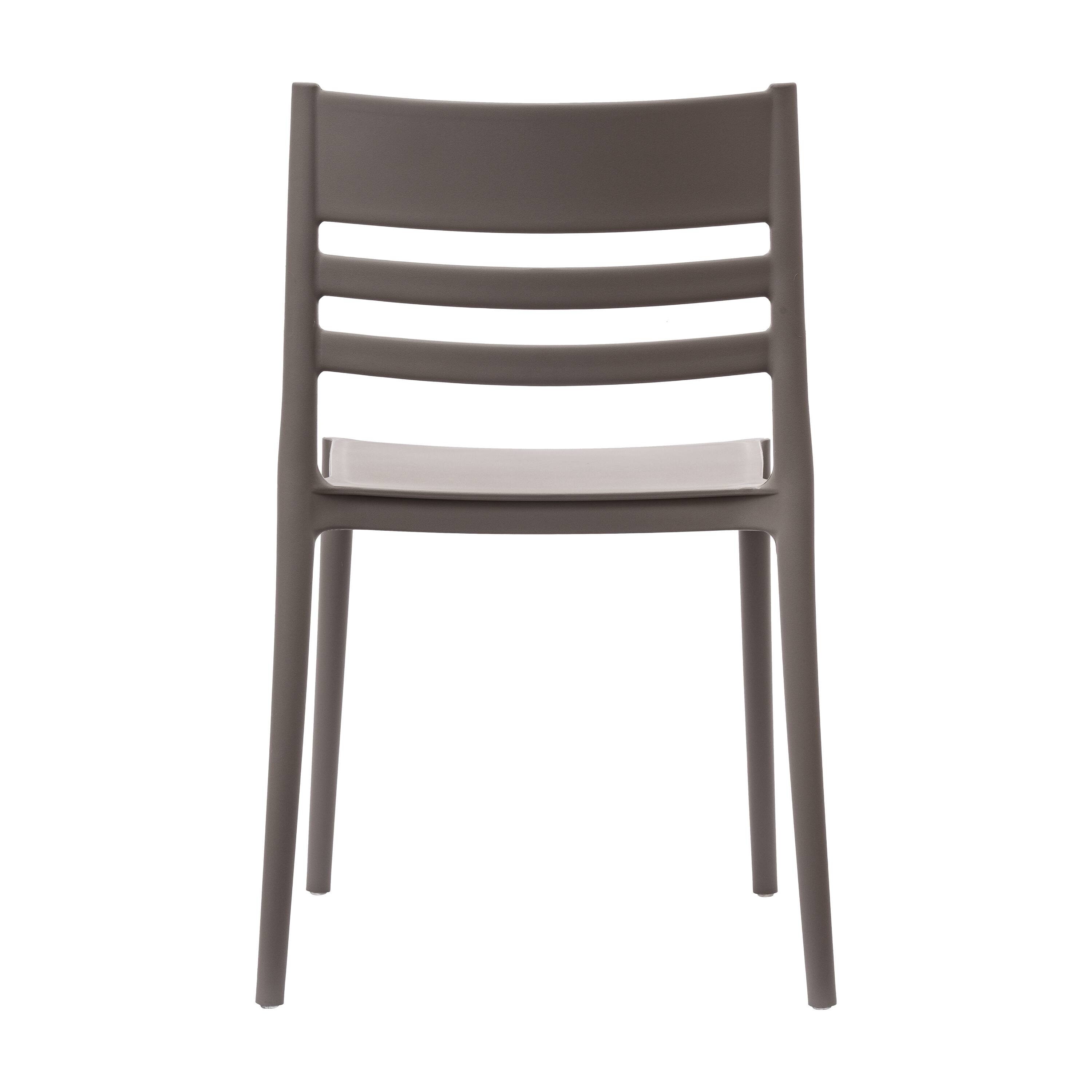 Back. Flash Furniture - Bridgeport Indoor-Outdoor Stacking Patio Chair with Slatted Backrest, Commercial All-Weather Resin Chair in Gray - Gray.