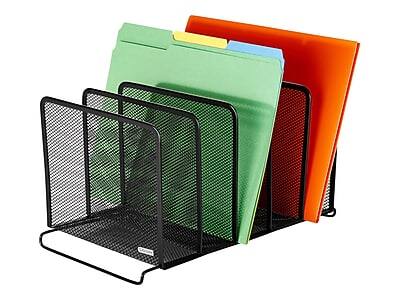 Alt View 1. Rolodex - Rolodex 5-Compartment Wire Mesh File Organizer, Black (22141) - Black.