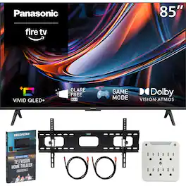 Bundle - Panasonic - 85" W80C 4K UHD 3840x2160 60Hz QLED+ Fire TV (2026) + Mount & Guide