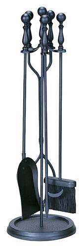 UniFlame - 5-Piece Fireset - Black - Larger Front