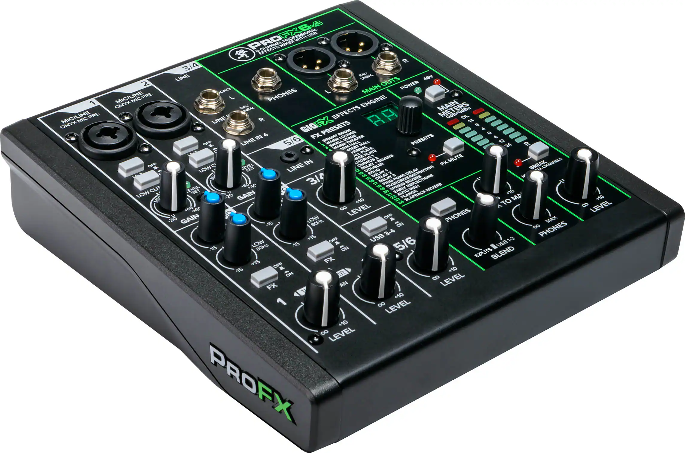 Alt View 11. Mackie - ProFX6v3 Professional Effects Mixer with USB - Black.