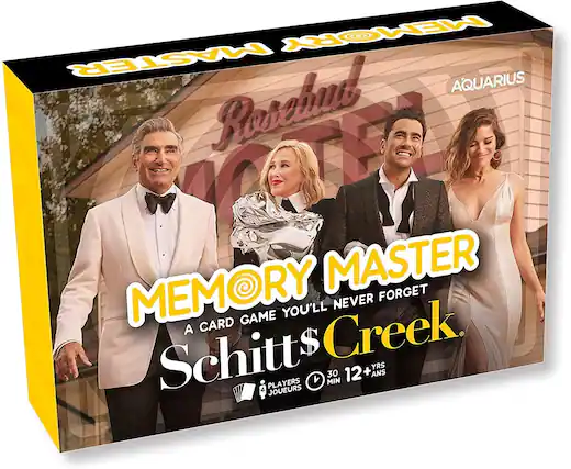MEMORY MASTER
A CARD GAME YOU'LL NEVER FORGET
Schitt's Creek
PLAYERS 1-4
30 MIN
12+ ANS