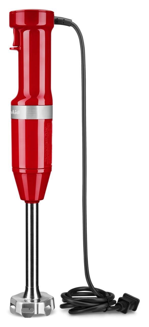 Front. KitchenAid - KitchenAid Variable Speed Corded Hand Blender with Accessories, KHBV83 - Empire Red.
