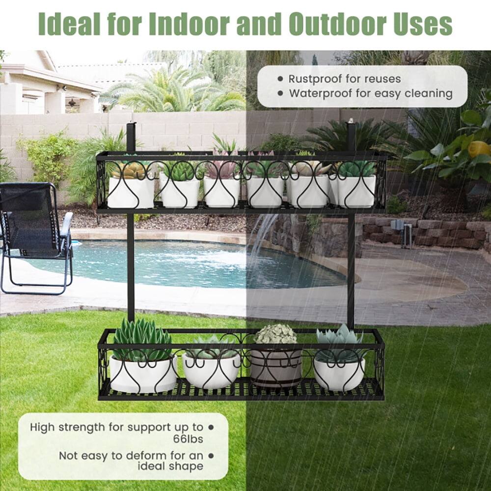 Ideal for Indoor and Outdoor Uses

- Rustproof for reuses
- Waterproof for easy cleaning

High strength for support up to 66lbs
Not easy to deform for an ideal shape