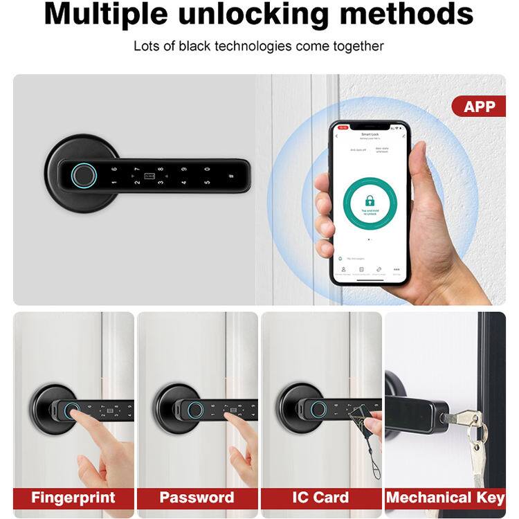 Multiple unlocking methods  
Lots of black technologies come together  

- APP  
- Fingerprint  
- Password  
- IC Card  
- Mechanical Key
