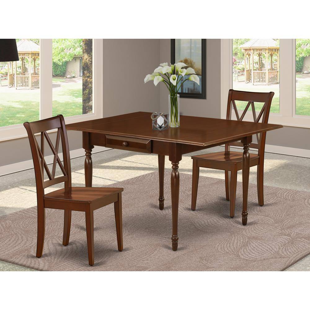 Angle. East West Furniture - Dining Room Set Mahogany - Brown.