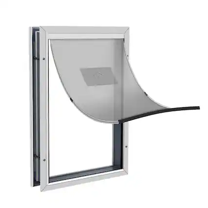 Front. Ownpets - XL Larger Deluxe Aluminum Dogs Cats Pet Door with Locking Panel.