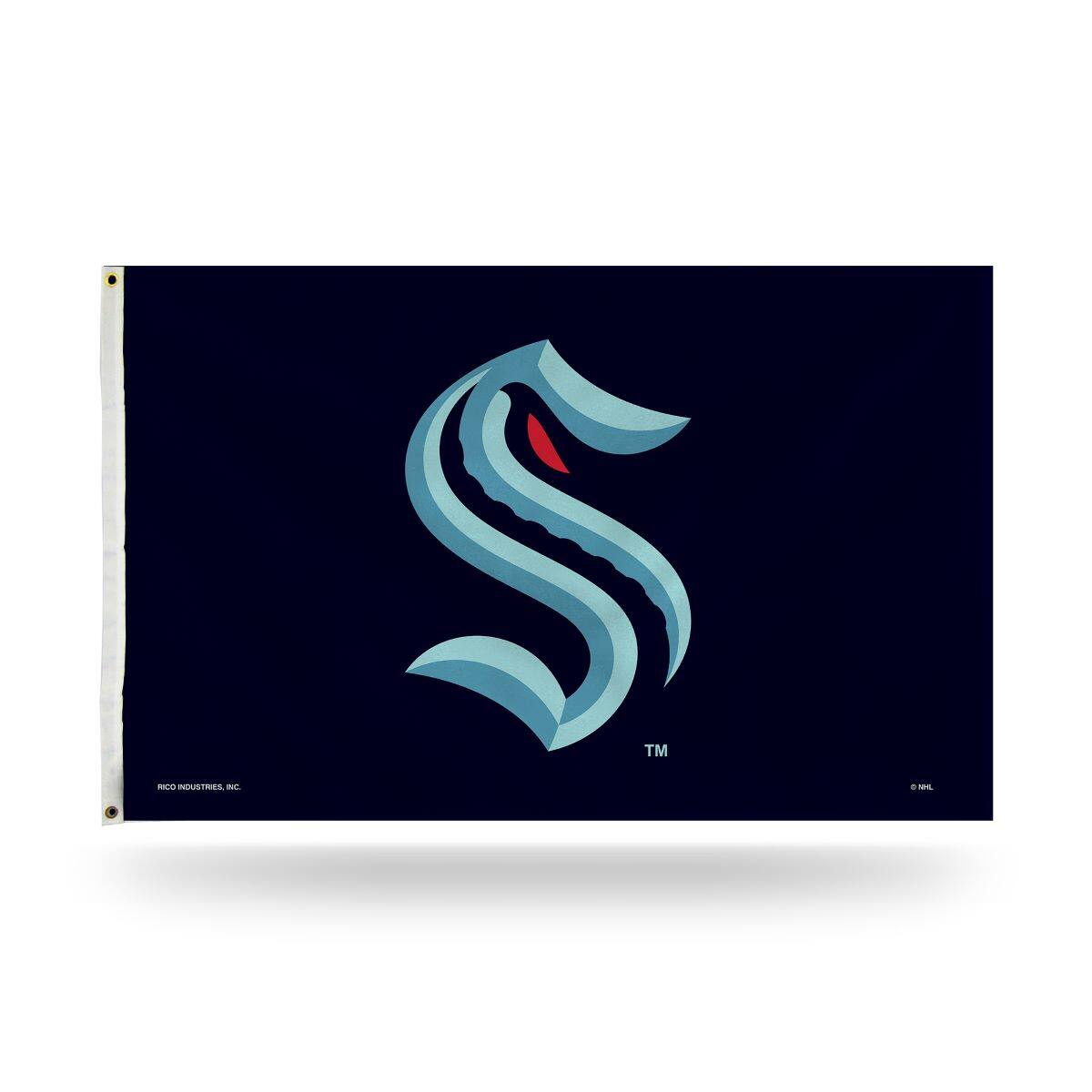 Front. Rico Industries - Seattle Kraken NHL 3x5 Indoor Outdoor Banner Flag - Multi.