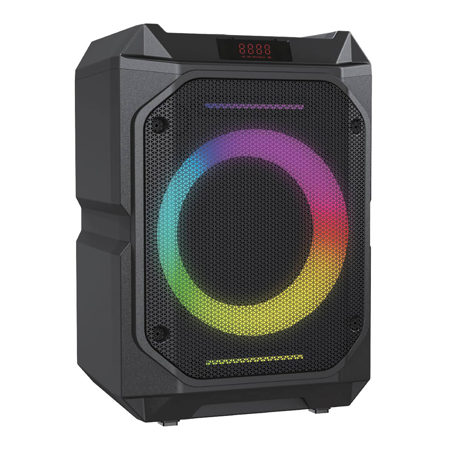 Angle. JVC - Portable Bluetooth® Party System Speaker with LED Lights and FM Radio, SPPA200BT - Black.