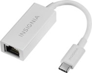 Front Zoom. Insignia™ - USB Type-C to Gigabit Ethernet Adapter - White.