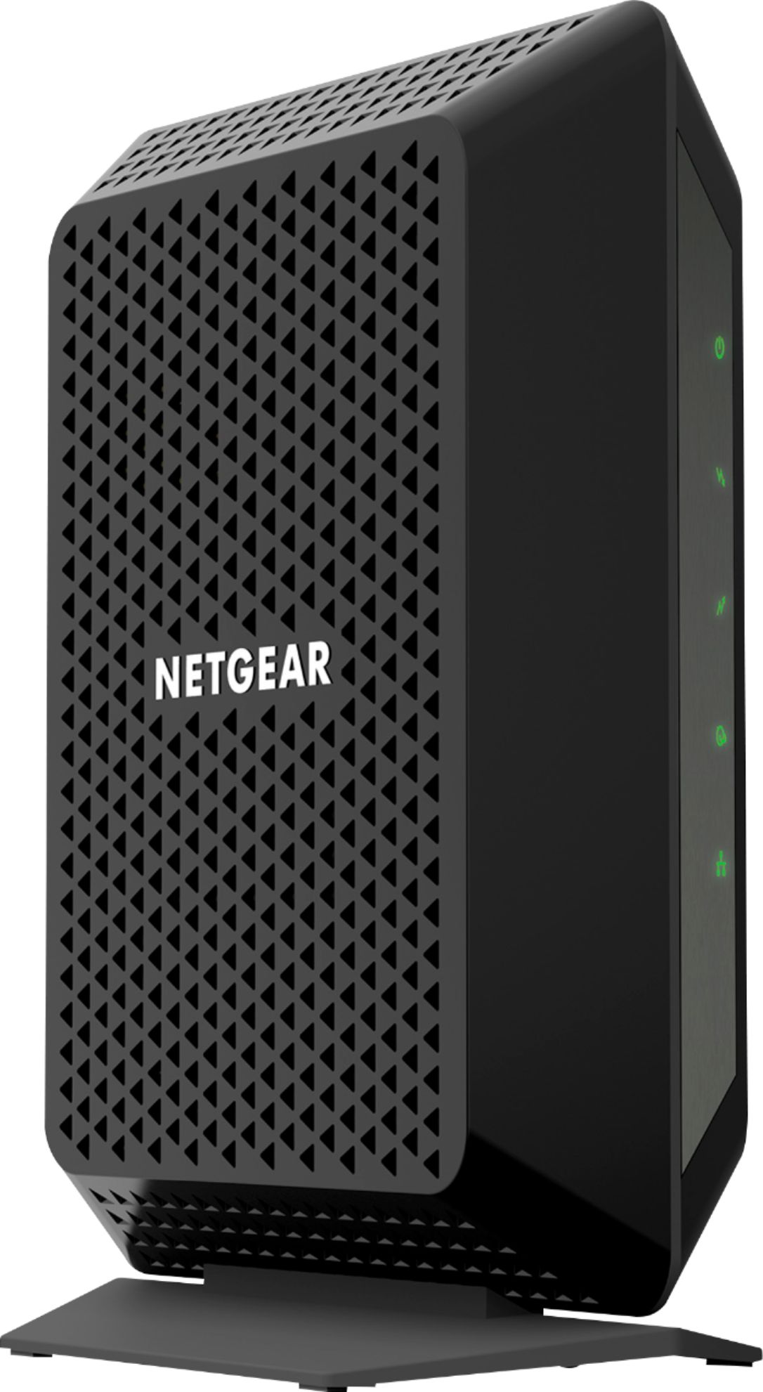 Left View: NETGEAR - 32 x 8 DOCSIS 3.0 Cable Modem - Black