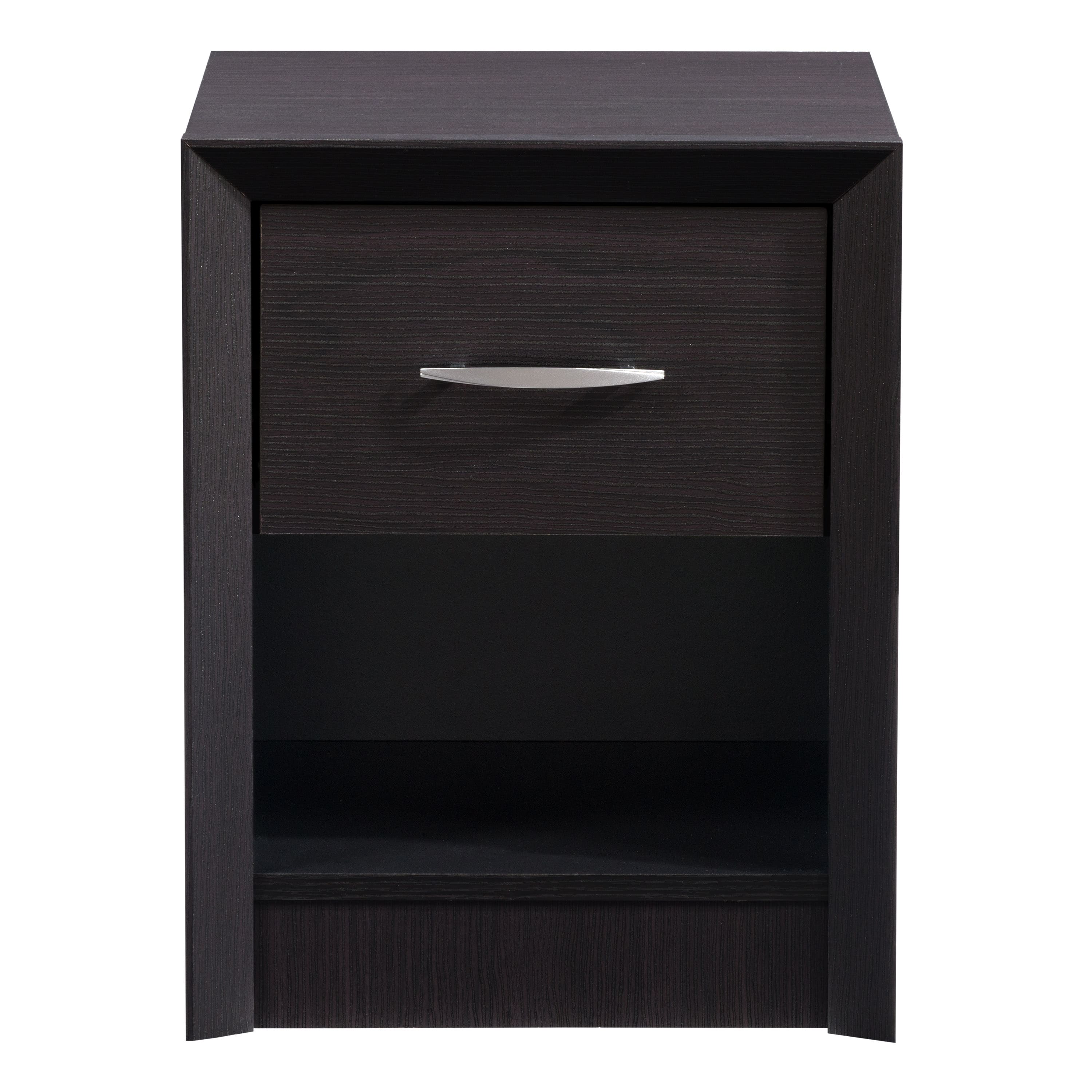Front. CorLiving - Newport 1 Drawer Nightstand - Black.