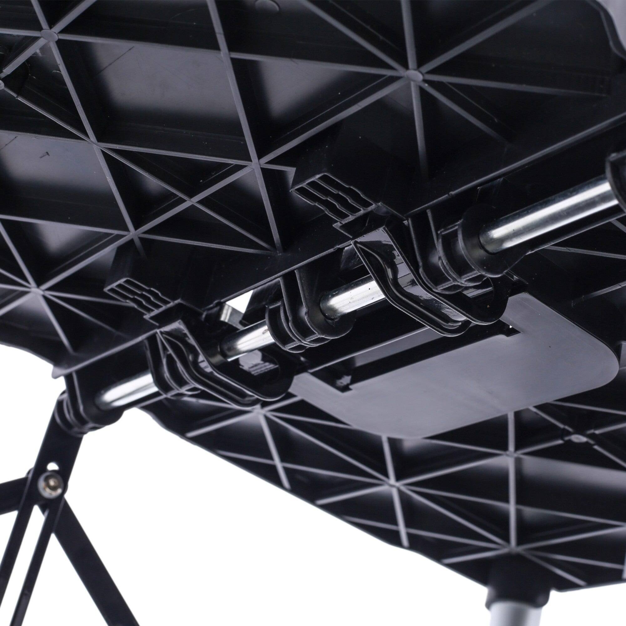 Alt View 3. Boyel Living - 3 Shelf Collapsible 4 Wheeled Multi Purpose Utility Cart 150lb Capacity Black Silver - Black.