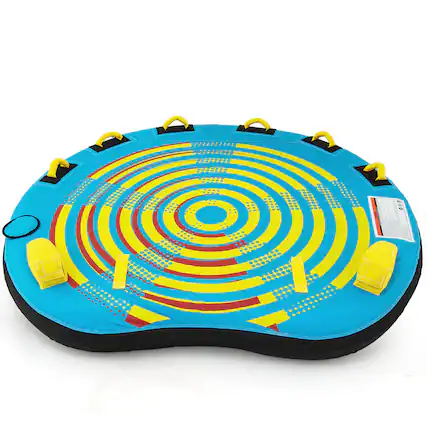 Front. Costway - Costway Towable Tube for Boating 1-3 Person Inflatable Boat Tube for Youth & Adult - Blue.