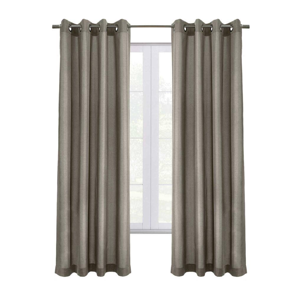 Angle. Commonwealth Home Fashions - Commonwealth Edison Grommet Dressing Window Curtain Panel - 52x84" Light Grey - Light grey.