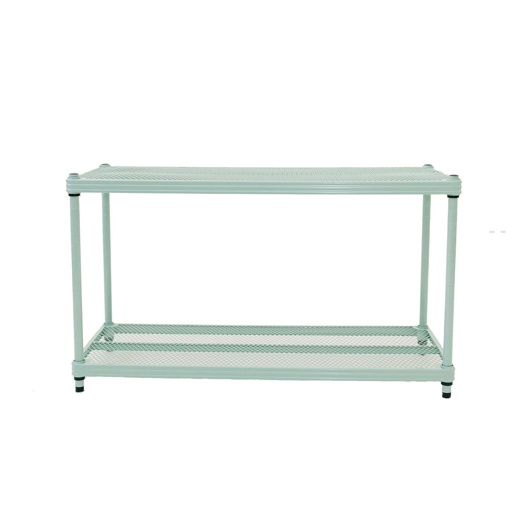 Alt View 7. Design Ideas - Design Ideas MeshWorks 2 Tier Full Size Metal Storage Shelving Unit, Sage Green - Sage Green.