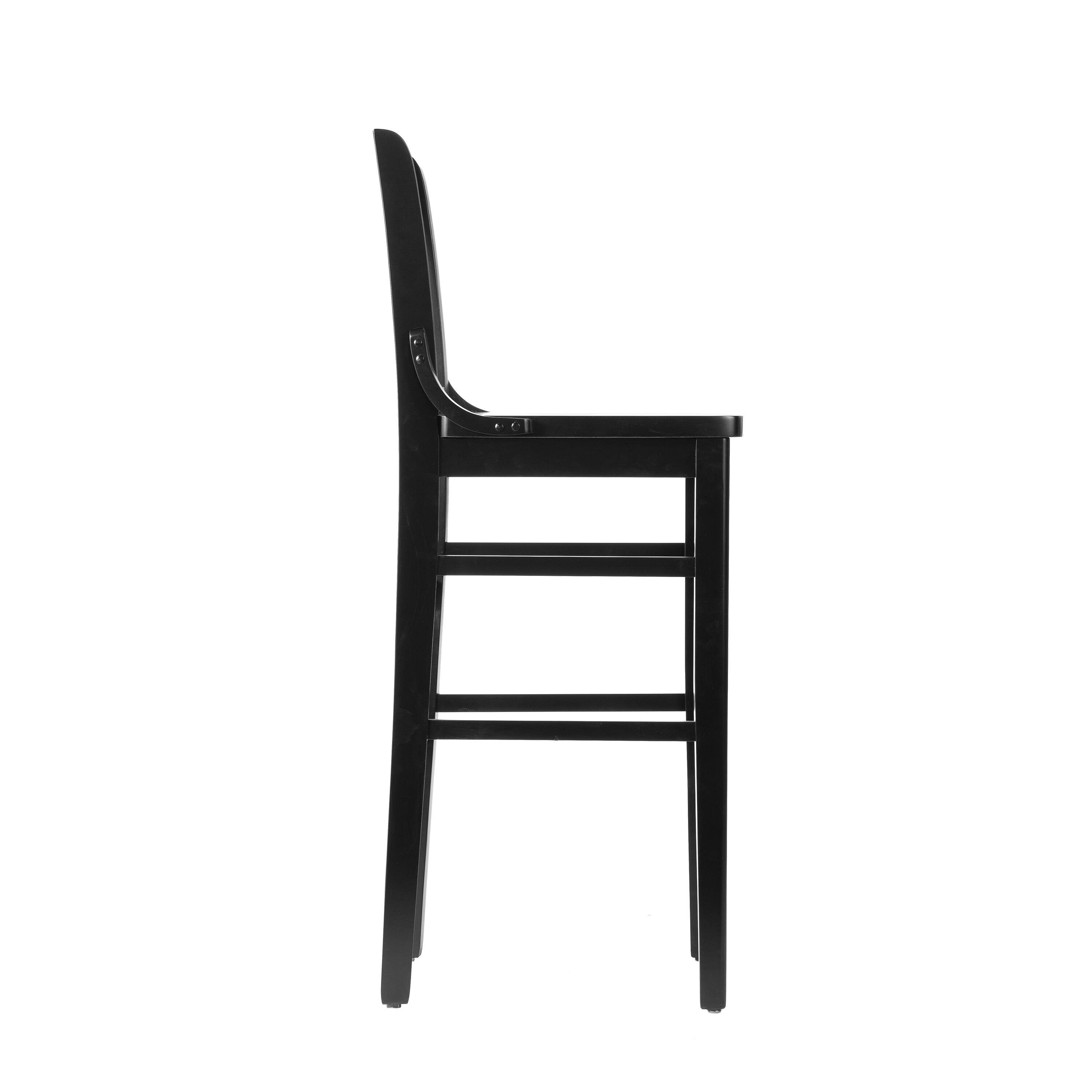 Left. Flash Furniture - HERCULES School House Back Black Wood Restaurant Barstool - Black.