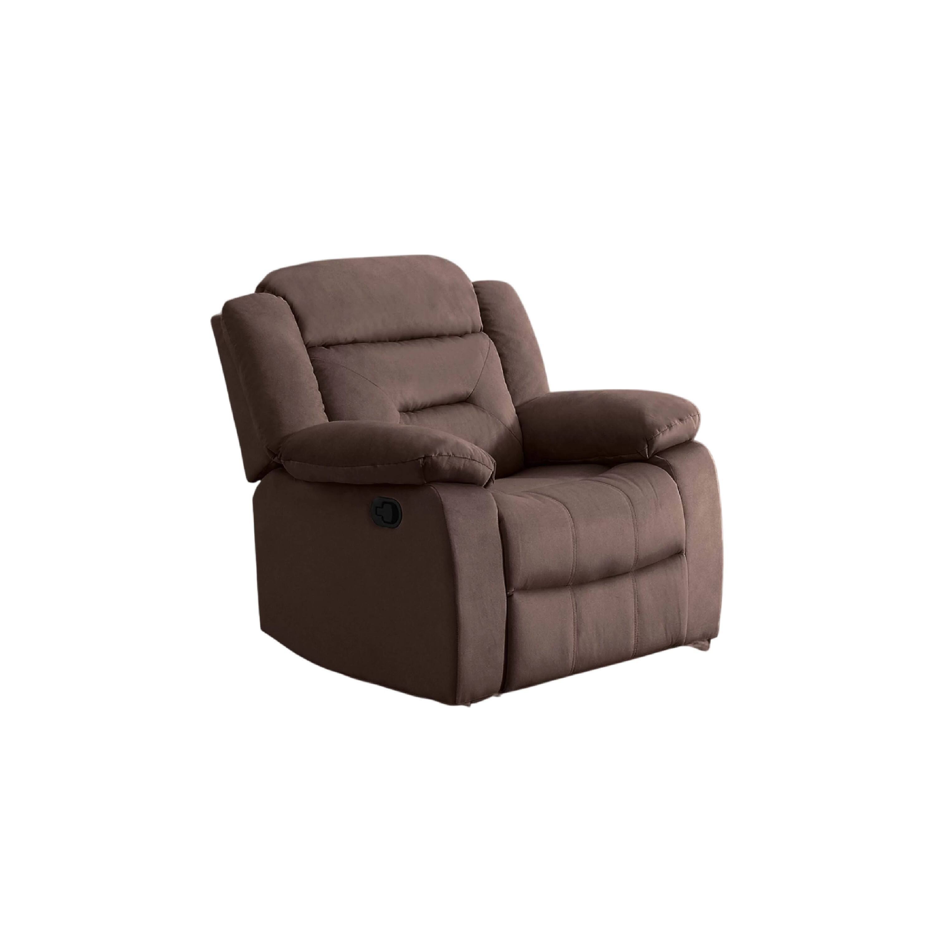 Front. Manhattan Lane - Harper Manual Recliner Lounge Chair, Chocolate  Channel Tufted Velvet - Chocolate Brown.