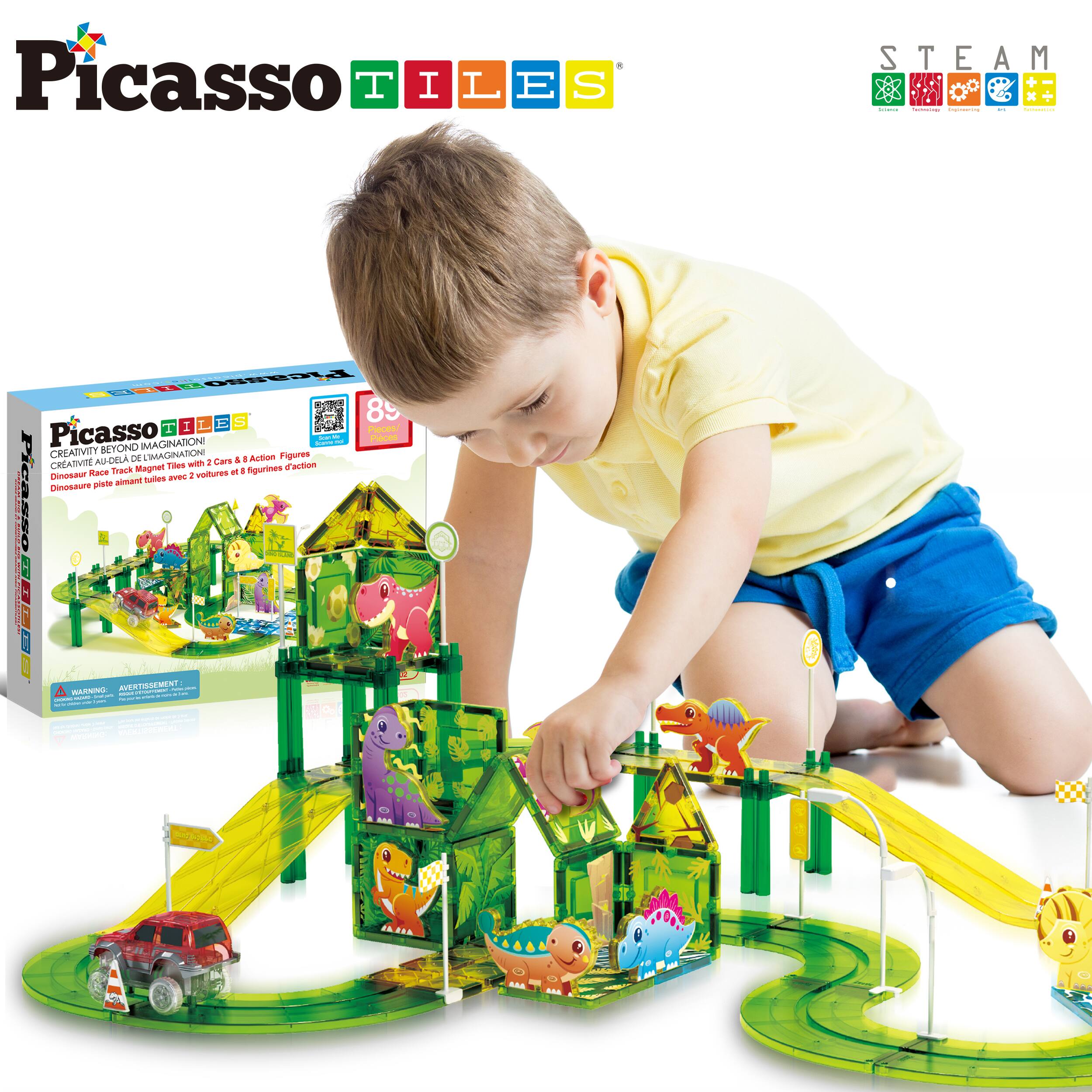 Picasso Tiles

STEAM

Picasso Tiles
Creativity Beyond Imagination!
Creative Race Track Magnet Tiles with 2 Cars & 8 Action Figures
Dinosaur Plate Aimant Toutes avec 8 Figurines d'Action

8+
