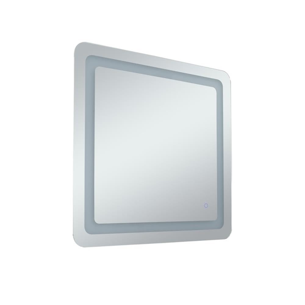 Left. Elegant Decor - Genesis 30in x 30in soft edge LED mirror - Glossy White.