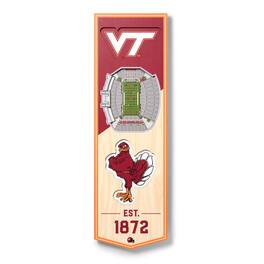 YouTheFan - Virginia Tech Hokies 6'' x 19'' 3D StadiumView Banner - Multicolor