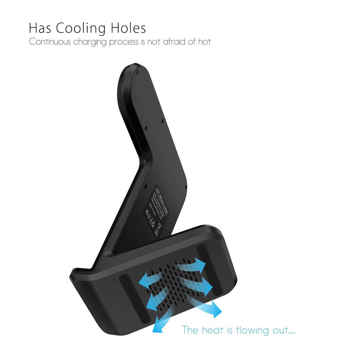 Has Cooling Holes  
Continuous charging process is not afraid of hot  

The heat is flowing out...