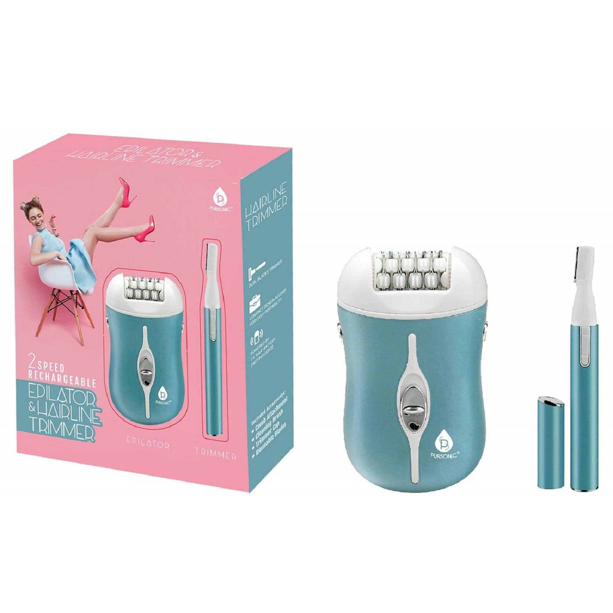 Pursonic - Rechargeable Epilator & Bikini Trimmer - Aqua
