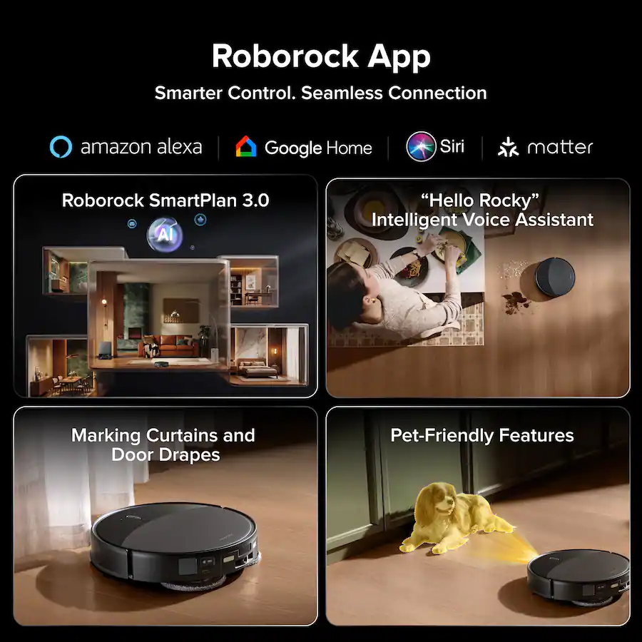 Drape App Roborock Saros 20X Thin, Self Lifting Robot Vacuum and Mop , 36,000 Pa ...