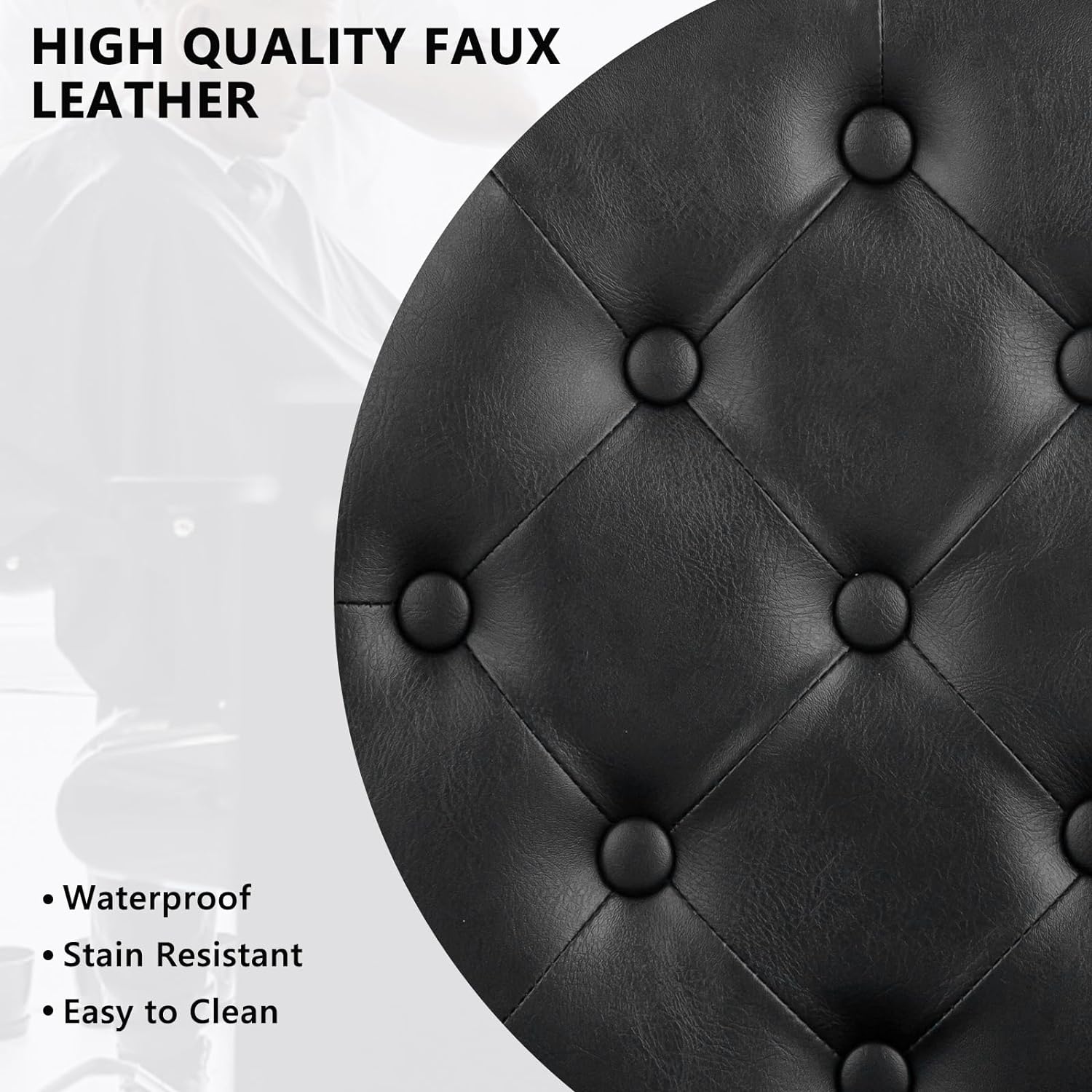 HIGH QUALITY FAUX LEATHER

- Waterproof
- Stain Resistant
- Easy to Clean