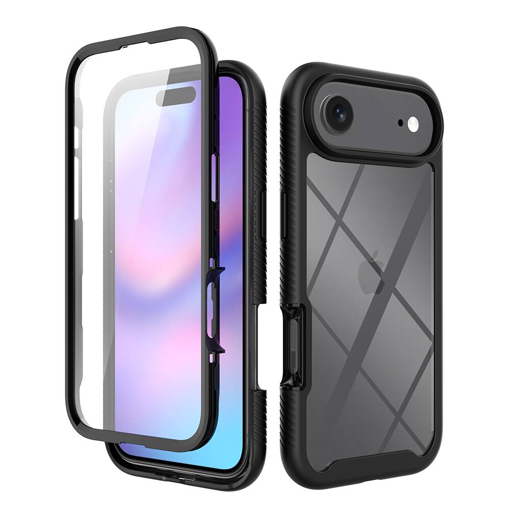Alt View 1. Dteck - 360 Full Body Case for Apple iPhone Air with Built-in Screen Protector, Shockproof Dual Layer Protective Cover - Black.
